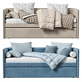 Blue And Beige Kids Beds With Mattresses Pillows Quilts Blankets And Storage Drawers