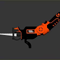 STANLEY Black Red Reciprocating Saw as Industrial Equipment with Ergonomic Handle and Serrated Blade