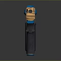 Stylish Wooden Pistol With Blue Accents And Black Grip Design Features