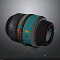 Professional Camera Lens With Teal Silver Black Design And Adjustable Ring For Photography