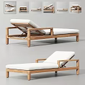 Modern Lounge Chair With Wooden Frame White Cushion And Armrest Design