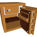 Commercial Safe With Golden Finish Open Door Internal Shelves And Digital Lock For Business Use