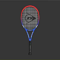 High Performance Tennis Racket With Red Frame Blue Body And Black Handle Grip