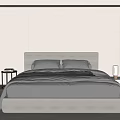 Modern Bedroom Interior With Double Bed Headboard Table Lamp And Rug Window Blinds 3d model