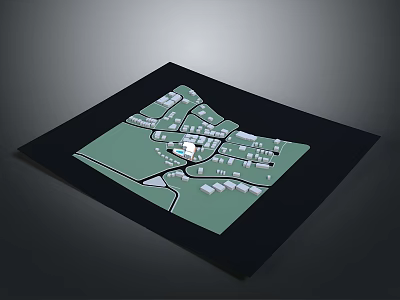 Modern Community Planning Model Urban Layout With Road Networks And Building Structures 3d model