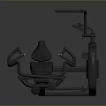 Black Fitness Exercise Machine With Adjustable Seat And Handle Bars