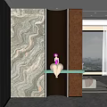 Elegant Modern Foyer Hallway Interior Design With Marble Wood Metal And Sculpture Decor