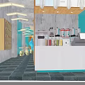 Traditional Modern Bubble Tea Shop Interior With Wooden Decor Green Plants And Round Stools
