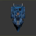 Blue Armored Mech Vehicle With Cannon Tracks BT Marking And Green Light