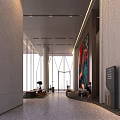 Spacious Modern Office Reception Lobby With High Ceiling Elegant Wall Art And Comfortable Lounge Spaces