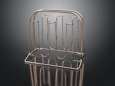 Modern Metallic Utensil Holder With Vertical Slots For Kitchen Cutlery Storage 3d model