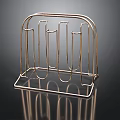 Modern Metallic Utensil Holder With Vertical Slots For Kitchen Cutlery Storage