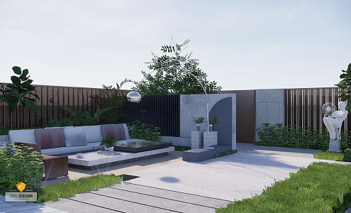 Modern Garden Art Private Garden 3d model