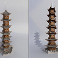 Chinese Pagoda Ancient Pagoda 3d model