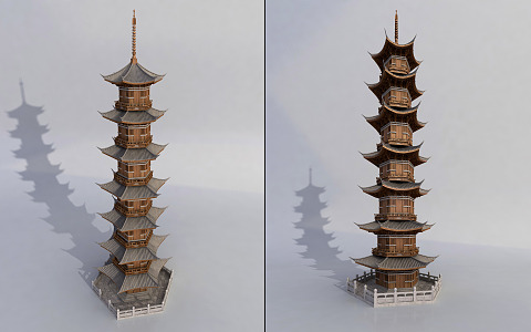 Chinese Pagoda Ancient Pagoda 3d model