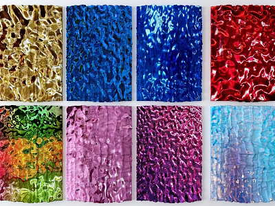 Colorful Textured Wall Decor With Shiny Surfaces Multiple Hues And Patterns 3d model