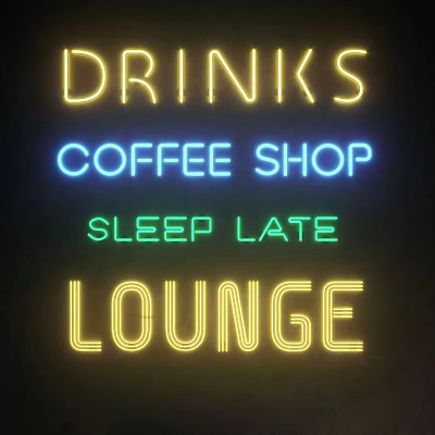 Neon Wall Lamp for Coffee Shop Lounge Decoration 3d model