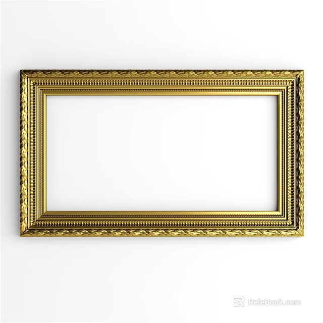 Ornate Golden Picture Frame With Intricate Carvings And Classic Design 3d model 
