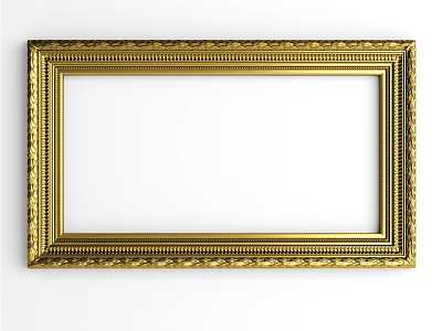 Ornate Golden Picture Frame With Intricate Carvings And Classic Design 3d model