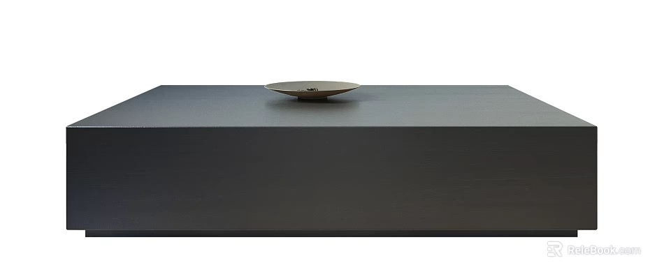 Modern Coffee Table With Dark Smooth Surface And Decorative Tray Top 3d model