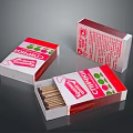 Churchill Safety Matchboxes Open With Matches Inside Red White Packaging Design