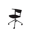 Modern Black Office Chair With Swivel Base And Rolling Wheels Design