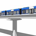 modern high-speed rail 3d model