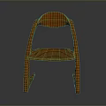 Modern Wooden Chair With Curved Backrest Armrests And Unique Leg Design