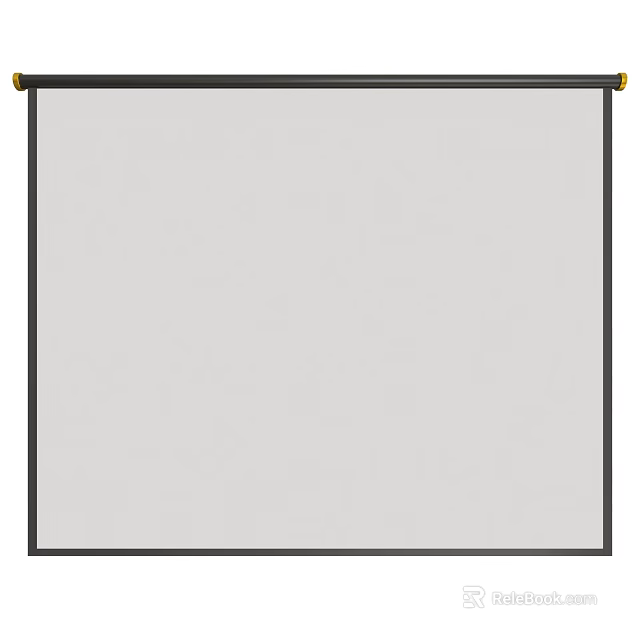 Projection Monitoring System With High Definition White Projection Screen Display Device 3d model 