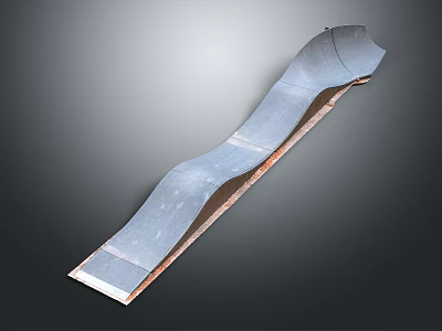 High Strength Curved Metal Road Facility With Durable Design For Traffic Safety 3d model