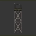 Wooden Observation Tower with Ladder and Elevated Platform and Sloped Roof