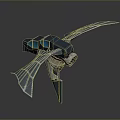 Futuristic Aircraft Model Featuring Blue Wing Structure And Black Turbine Engine Design