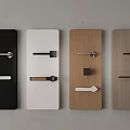 Modern Door Handles With Various Designs On Wooden White Black Panels