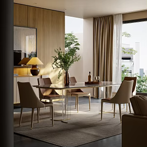 Minimalist Restaurant 3d model
