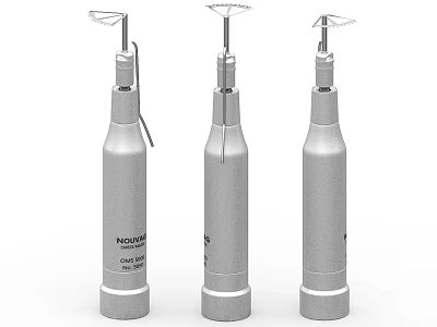 Three High Quality Silver Nouvag Dental Handpieces For Medical Use 3d model