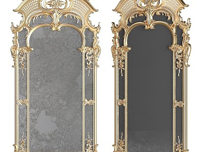 vintage mirror old mirror classic rococo 3d model