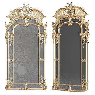 vintage mirror old mirror classic rococo 3d model