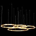 Chandelier Gold Black White Hanging Chandelier 3d model