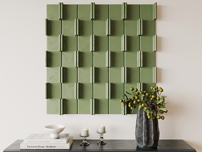 Silent Solid Geometric Olive Green Wall Decoration Pendant 3d model