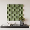 Silent Solid Geometric Olive Green Wall Decoration Pendant 3d model