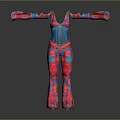 Stylish Red And Blue Patterned Bodysuit With Unique Design For Daily Use