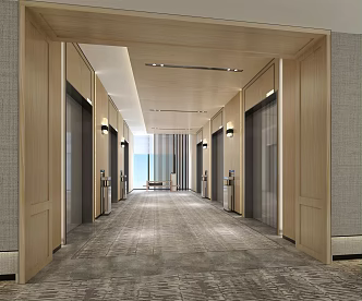 Modern Elevator Hall Elevator Hall Second Round 3d model
