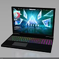 High Performance Gaming Laptop With RGB Backlit Keyboard And Dynamic Display Graphics 3d model