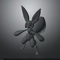 3D Fantasy Creature Character Design With Large Ears Round Tail And Standing Pose 3d model