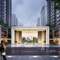 Southwood Northwood Residential Entrance With Glass Doors And Surrounding Tall Buildings Pedestrians Landscape