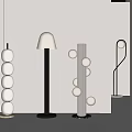 Contemporary Floor Lamps With Spherical Elements Conical Shades And Cylindrical Design For Interior Decor