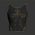 Vintage Metallic Breastplate Armor With Decorative Patterns And Central Fleur De Lis Design
