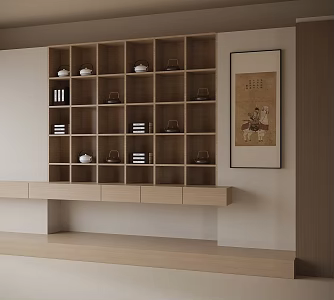 New Chinese Decorative Cabinet Tea Cabinet Tea Room Cabinet 3d model