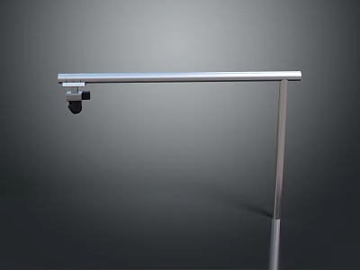 Adjustable Silver Metal Computer Monitor Stand With Webcam Mount And Stable Base 3d model