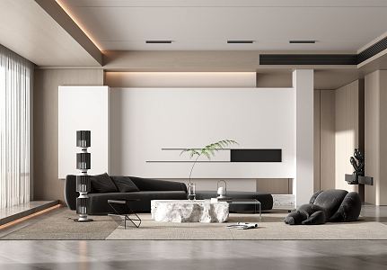 modern living room 3d model